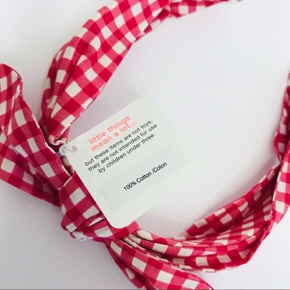 New! J. Crew Crewcuts Girl’s Red Gingham Bow Tie Headband - Picture 5 of 5